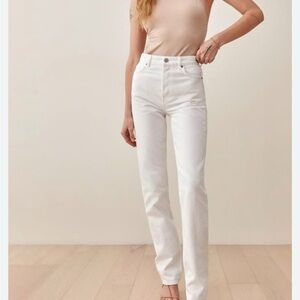 Reformation Woman White Jeans